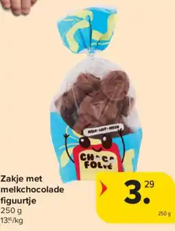 Carrefour Market Zakje met melkchocolade figuurtje aanbieding
