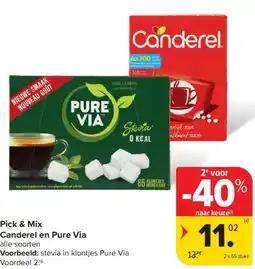 Carrefour Market Pick & Mix Canderel en Pure Via aanbieding