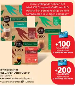 Carrefour Market Koffiepads Neo NESCAFÉ Dolce Gusto aanbieding
