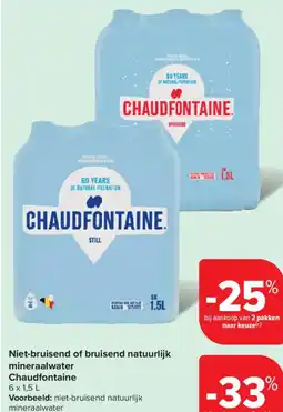 Carrefour Market Chaudfontaine Niet-bruisend of bruisend natuurlijk mineraalwater aanbieding
