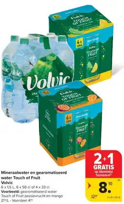 Carrefour Market Volvic Mineraalwater en gearomatiseerd water Touch of Fruit aanbieding