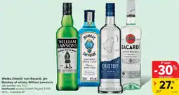 Carrefour Market Wodka Eristoff, rum Bacardi, gin Bombay of whisky William Lawson's alle soorten aanbieding