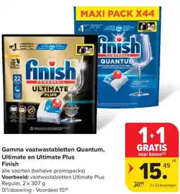 Carrefour Market Finish Gamma vaatwastabletten Quantum, Ultimate en Ultimate Plus aanbieding