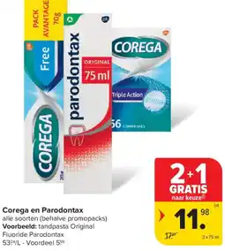 Carrefour Market Corega en Parodontax aanbieding