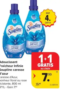 Carrefour Market Adoucissant Fraîcheur Infinie Soupline caresse d'azur aanbieding