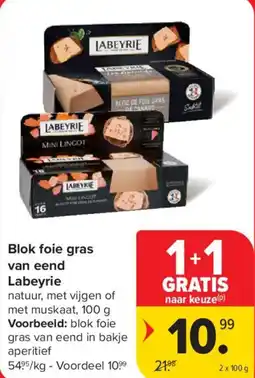 Carrefour Market Labeyrie Blok foie gras van eend aanbieding