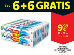 Cora Aquafresh freshmint triple tandpasta aanbieding