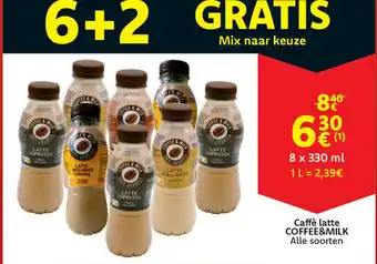 Cora Coffee&milk caffè latte aanbieding