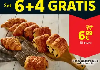 6 chocoladebroodjes +4 croissants