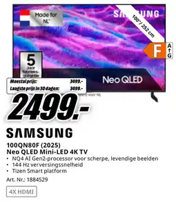 MediaMarkt Samsung 100QN80F (2025) Neo QLED Mini-LED 4K TV aanbieding