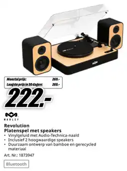 MediaMarkt Marley Revolution Platenspel met Speakers aanbieding