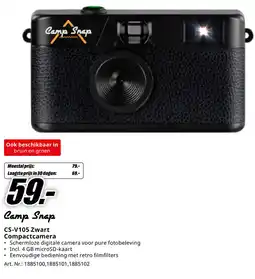 MediaMarkt Camp Snap CS-V105 Zwart Compactcamera aanbieding