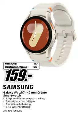 MediaMarkt Samsung Galaxy Watch7 40 mm Crème Smartwatch aanbieding