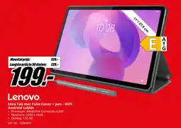 MediaMarkt Lenovo Idea Tab met Folio Cover + pen WiFi Android tablet aanbieding