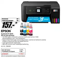 MediaMarkt Epson EcoTank ET-2875 All-in-one-printer aanbieding