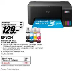 MediaMarkt Epson EcoTank ET-2865 All-in-one-printer aanbieding