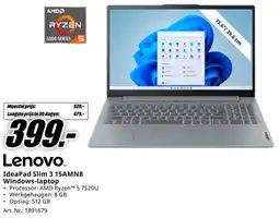 MediaMarkt Lenovo IdeaPad Slim 3 15AMN8 Windows Laptop aanbieding