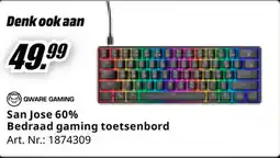 MediaMarkt Qware Gaming San Jose 60% Bedraad gaming Toetsenbord aanbieding