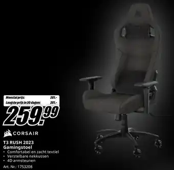 MediaMarkt Corsair T3 Rush 2023 Gamingstoel aanbieding