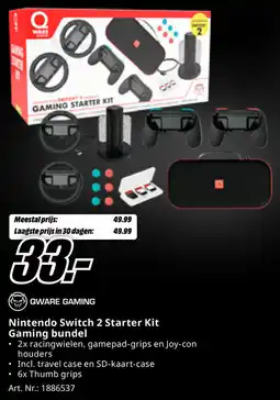 MediaMarkt Qware Gaming Nintendo Switch 2 Starter Kit Gaming bundel aanbieding