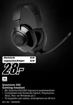 MediaMarkt JBL Quantum 200 Gaming Headset aanbieding