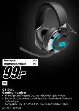 MediaMarkt JBL Q810WL Gaming Headset aanbieding