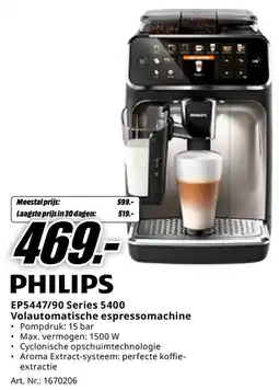 MediaMarkt Philips EP5447/90 Series 5400 Volautomatische espressomachine aanbieding