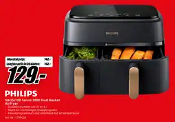 MediaMarkt Philips NA352/00 Series 3000 Dual Basket Airfryer aanbieding