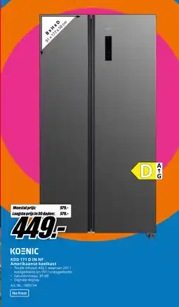 MediaMarkt Koenic KDD 171 D IN NF Amerikaanse Koelkast aanbieding