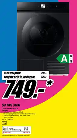 MediaMarkt Samsung DV90DB7845GBU3 Droger aanbieding