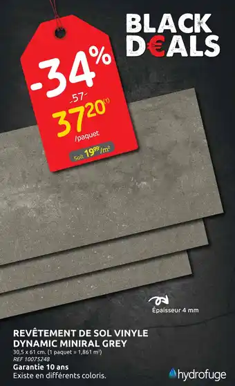 Brico Revêtement De Sol Vinyle Dynamic Miniral Grey aanbieding