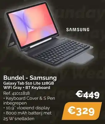 Bundel Samsung Galaxy Tab S10 Lite 128GB WiFi Gray + BT Keyboard