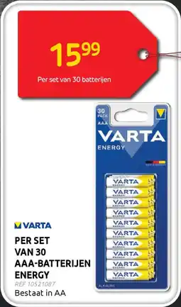 BricoPlanit Varta Per set van 30 AAA Batterijen Energy aanbieding