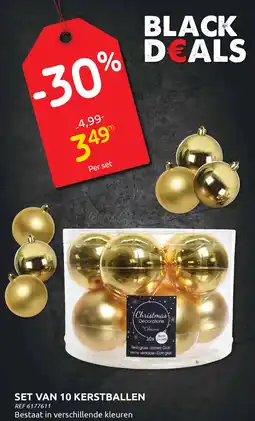 BricoPlanit Set van 10 kerstballen aanbieding