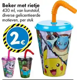 TEDi Beker met rietje aanbieding