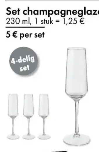 TEDi Set Champagneglazen aanbieding