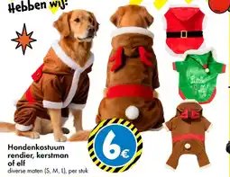 TEDi Hondenkostuum rendier, kerstman of elf aanbieding