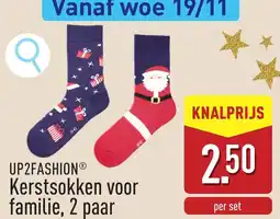 ALDI UP2FASHION Kerstsokken voor familie, 2 paar aanbieding