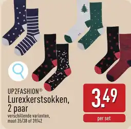 ALDI Up2fashion Lurexkerstsokken, 2 paar aanbieding