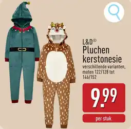 ALDI L&D Pluchen kerstonesie aanbieding