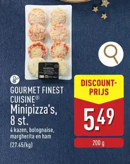 ALDI Gourmet finest cuisine Minipizza's, 8 st. aanbieding