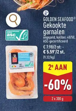 ALDI Golden seafood Gekookte garnalen aanbieding
