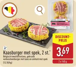 ALDI Kaasburger met spek, 2 st. aanbieding