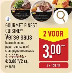 ALDI Gourmet finest cuisine Verse saus aanbieding
