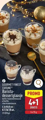 ALDI Gourmet finest cuisine Barista Dessert Glaasje aanbieding