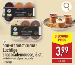 ALDI Gourmet finest cuisine Luchtige chocolademousse, 6 st. aanbieding