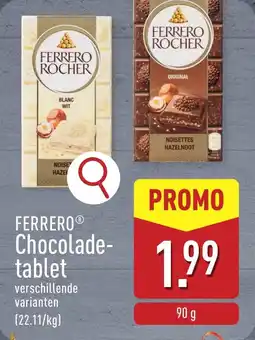 ALDI Ferrero Chocolade tablet aanbieding