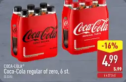 ALDI Coca-Cola regular of zero, 6 st. aanbieding
