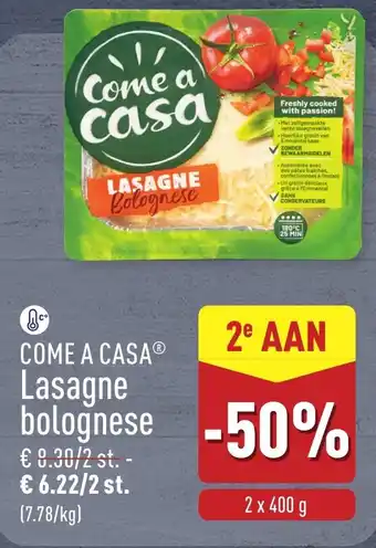 ALDI Come a casa Lasagne bolognese aanbieding