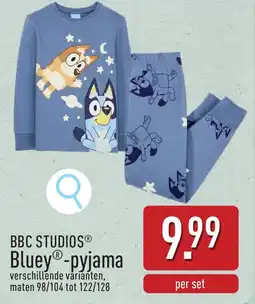 ALDI BBC studios bluey pyjama aanbieding